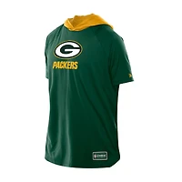 Men's New Era  Green Bay Packers Combine Authentic Hooded Raglan Short-Sleeve T-Shirt