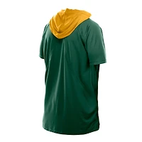 T-shirt à manches courtes et capuche raglan authentique des Packers de Green Bay New Era pour homme