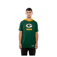 Men's New Era  Green Bay Packers Combine Authentic Hooded Raglan Short-Sleeve T-Shirt