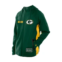 Men's New Era  Green Bay Packers Combine Authentic Raglan Scuba Full-Zip Hoodie