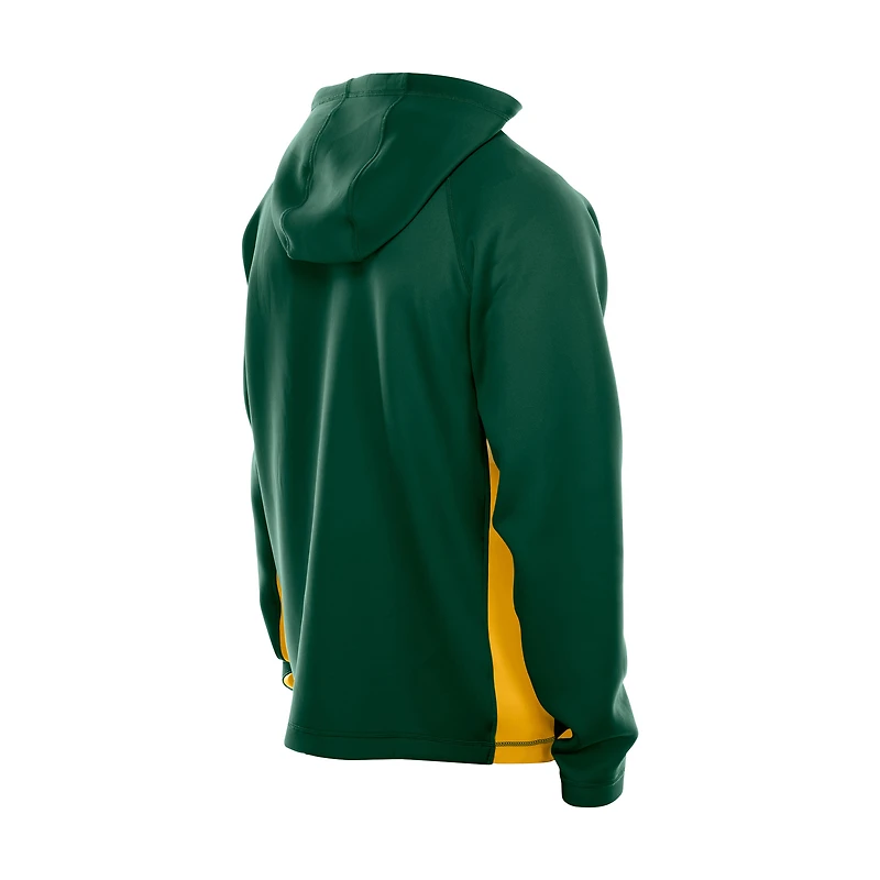 Sweat à capuche zippé intégral en néoprène Raglan authentique des Packers de Green Bay New Era pour homme