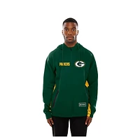 Men's New Era  Green Bay Packers Combine Authentic Raglan Scuba Full-Zip Hoodie