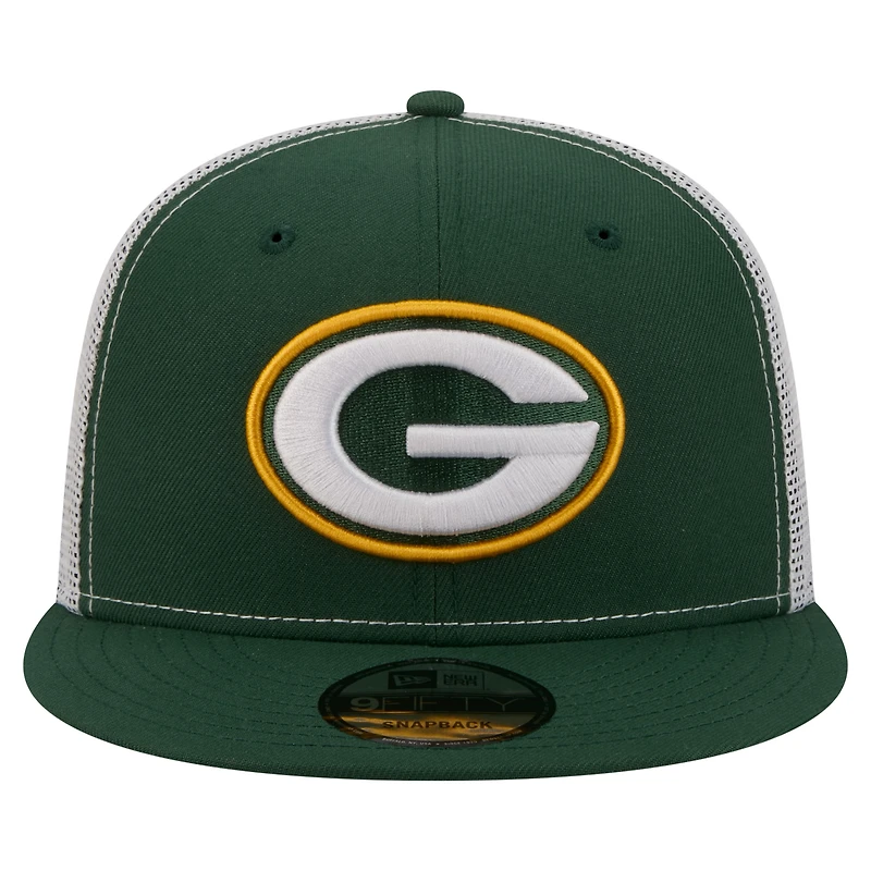 Casquette trucker snapback New Era verte Green Bay Packers Core Team 9FIFTY pour homme