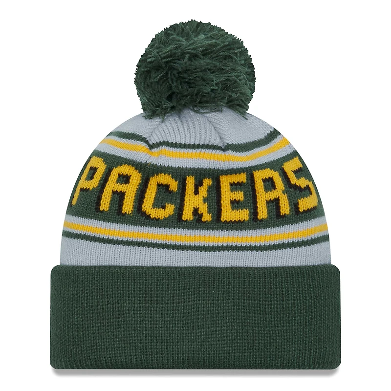 Men's New Era  Green Green Bay Packers  Main Cuffed Knit Hat with Pom
