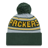 Men's New Era  Green Green Bay Packers  Main Cuffed Knit Hat with Pom