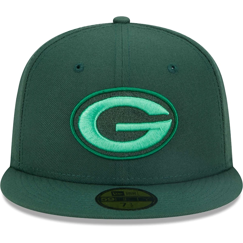 Casquette ajustée Green Bay Packers Monocamo 59FIFTY pour homme New Era verte