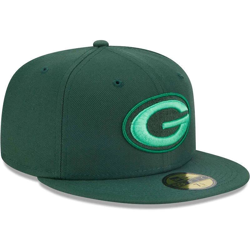 Casquette ajustée Green Bay Packers Monocamo 59FIFTY pour homme New Era verte