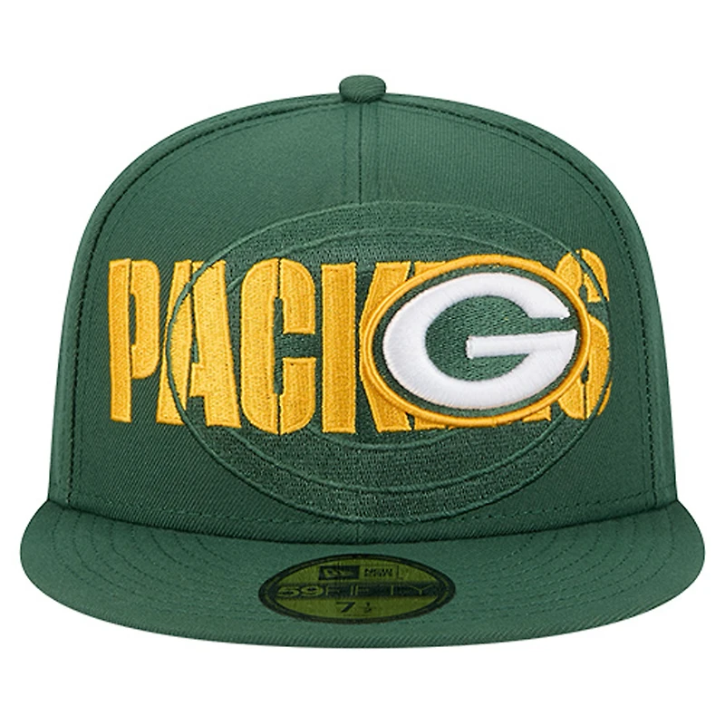 Casquette ajustée 59FIFTY verte des Packers de Green Bay pour homme New Era