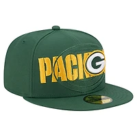 Men's New Era  Green Bay Packers Overlap Wordmark 59FIFTY Fitted Hat