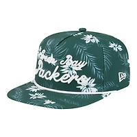 Casquette snapback New Era 9FIFTY pour homme, motif palmiers, Green Bay Packers, verte.