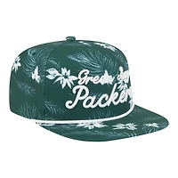 Men's New Era  Green Green Bay Packers Palm Print A-Frame 9FIFTY Snapback Hat