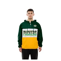 Men's New Era Green Bay Packers Ripstop Quarter-Zip Hooded Windbreaker