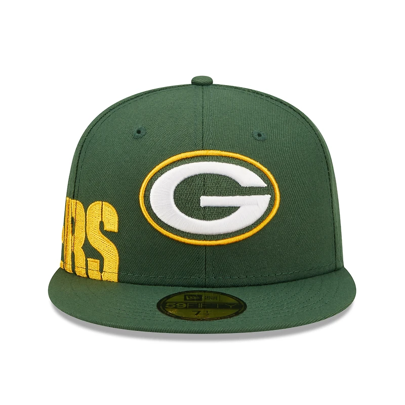 Casquette ajustée 59FIFTY fendue sur le côté Green Bay Packers New Era pour homme, vert