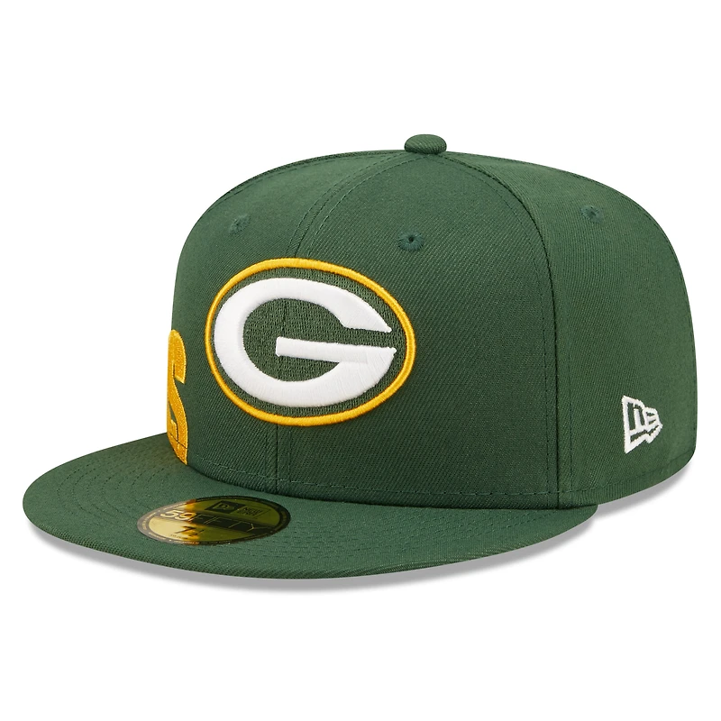 Casquette ajustée 59FIFTY fendue sur le côté Green Bay Packers New Era pour homme, vert