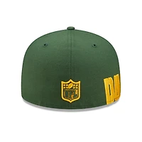 Casquette ajustée 59FIFTY fendue sur le côté Green Bay Packers New Era pour homme, vert