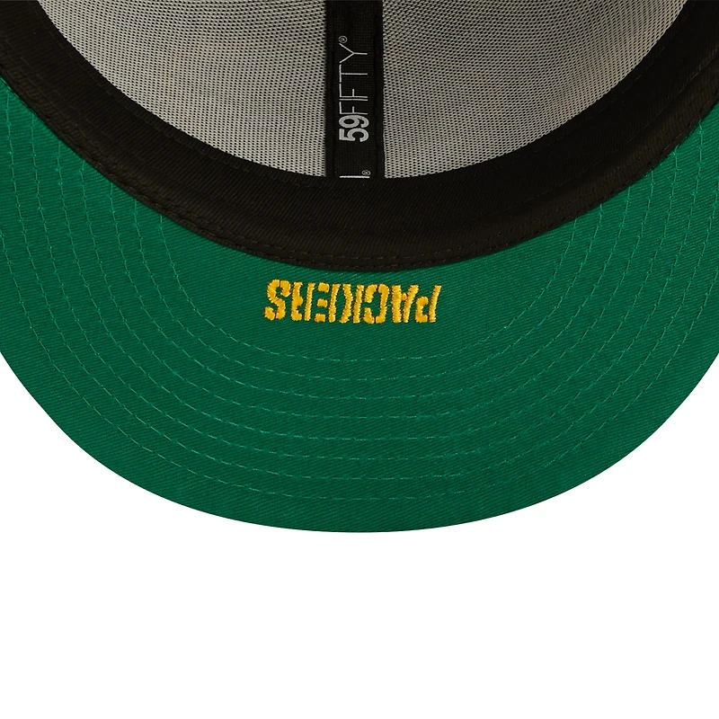 Casquette ajustée 59FIFTY fendue sur le côté Green Bay Packers New Era pour homme, vert