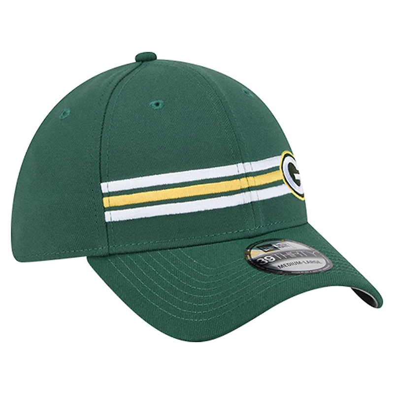 Casquette 39THIRTY Flex à rayures vertes des Packers de Green Bay New Era pour homme