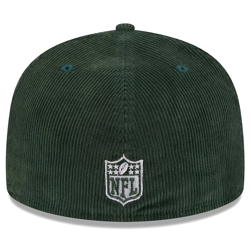 Casquette ajustée 59FIFTY en velours côtelé Throwback Green Bay Packers New Era pour hommes