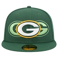 Casquette ajustée Tri-Hit 59FIFTY verte des Packers de Green Bay pour homme New Era