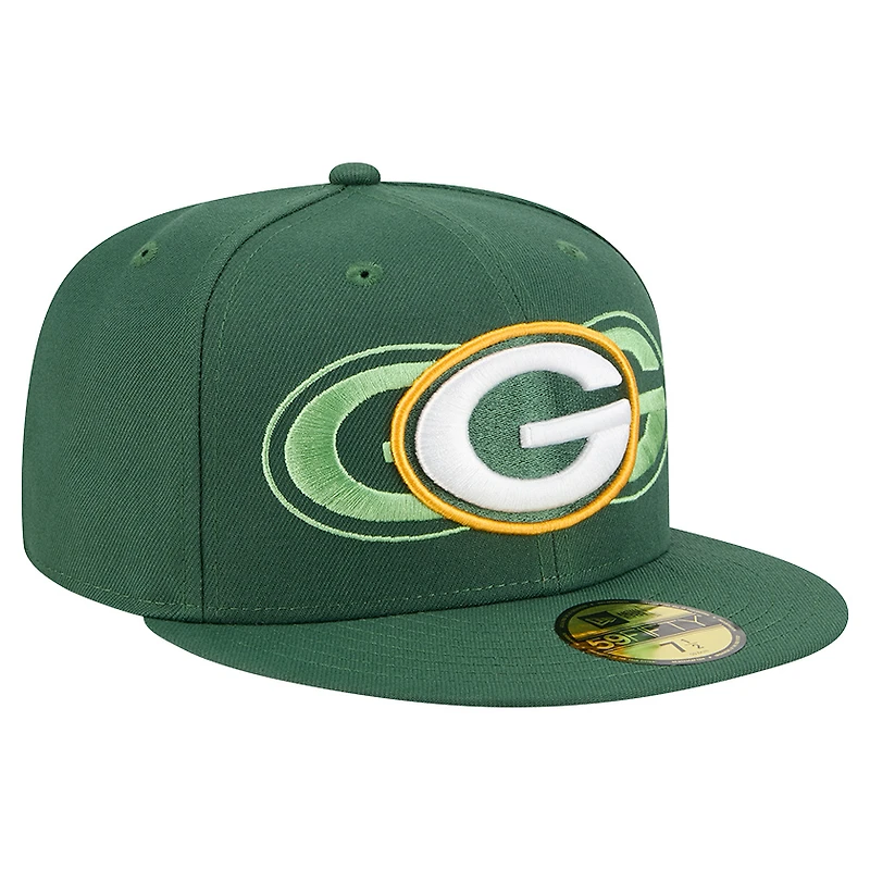 Men's New Era Green Bay Packers Tri-Hit 59FIFTY Fitted Hat