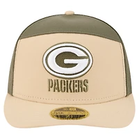 Men's New Era Light Beige/Olive Green Bay Packers Two-Tone Color Pack Split Panel 59FIFTY Fitted Hat