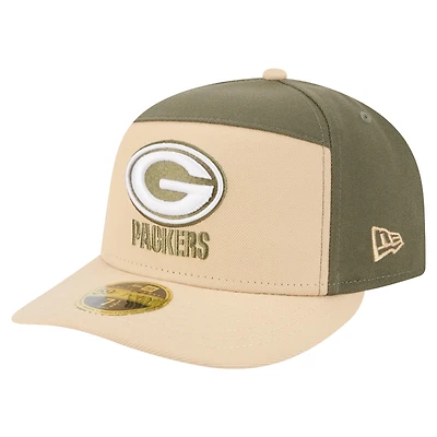 Casquette ajustée 59FIFTY bicolore beige clair/vert olive des Packers de Bay pour homme New Era