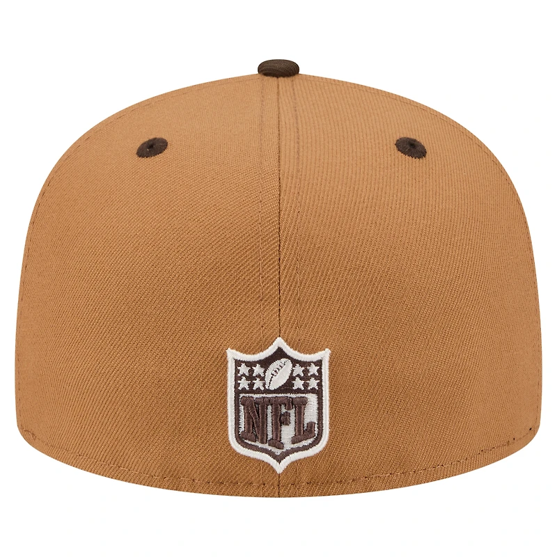 Men's New Era  Light Brown/Dark Brown Green Bay Packers Two-Tone Walnut 59FIFTY Fitted Hat