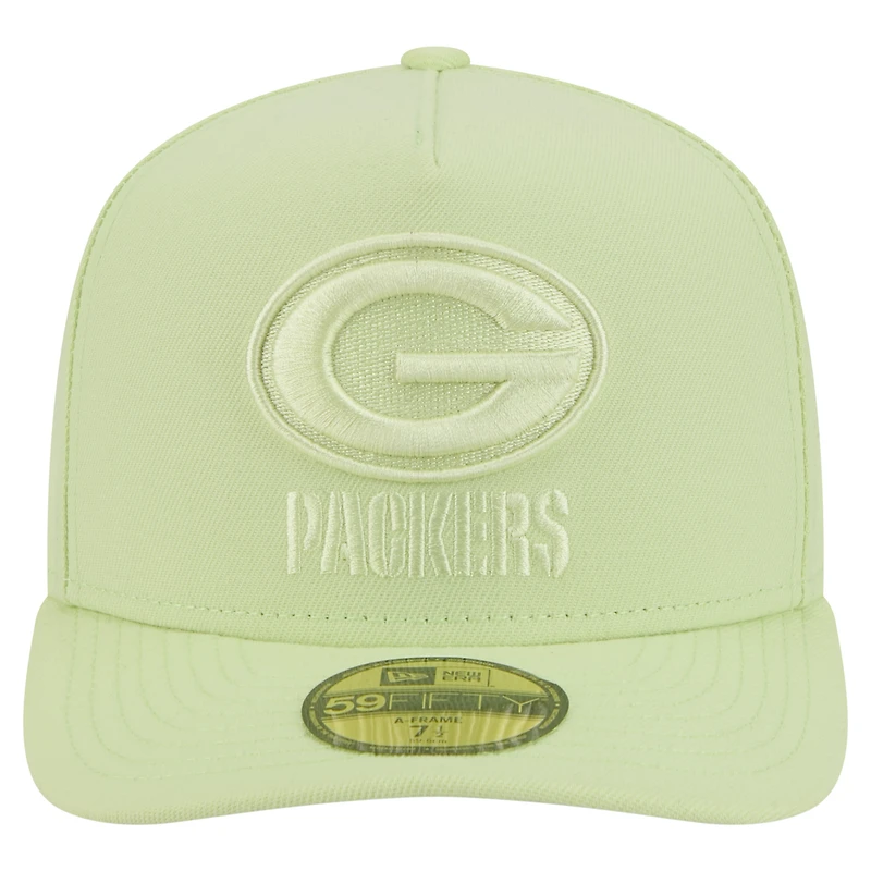 Casquette ajustée A-Frame 59FIFTY pour homme New Era Green Bay Packers Color Pack vert clair