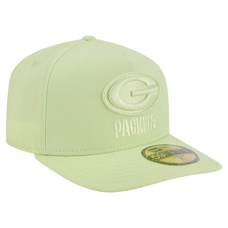 Casquette ajustée A-Frame 59FIFTY pour homme New Era Green Bay Packers Color Pack vert clair