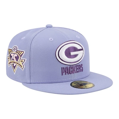 Men's New Era Light Purple Green Bay Packers Lavender Bloom 59FIFTY Fitted Hat
