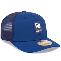 Casquette ajustable New Era 9SEVENTY Trucker bleu marine des Green Bay Packers 2025 Sideline pour homme