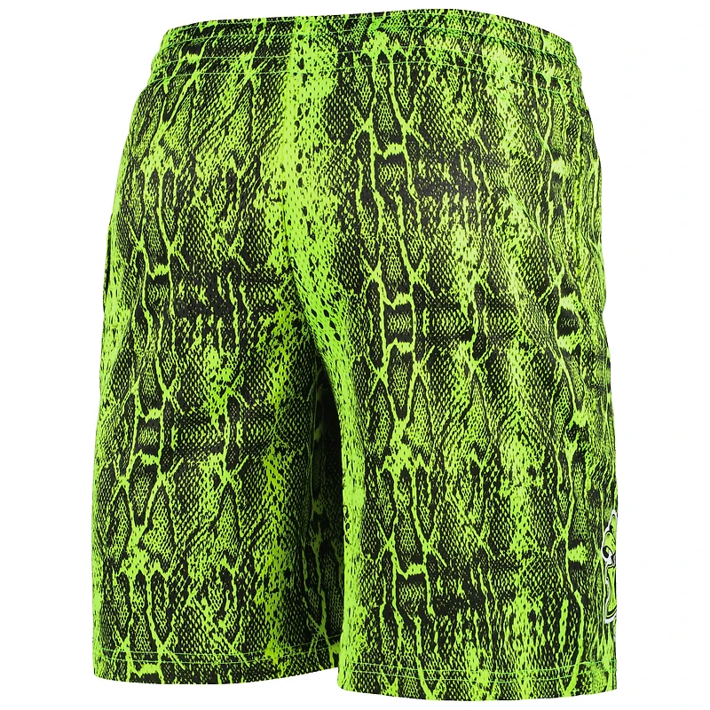 Short d'été vert fluo Green Bay Packers New Era pour homme