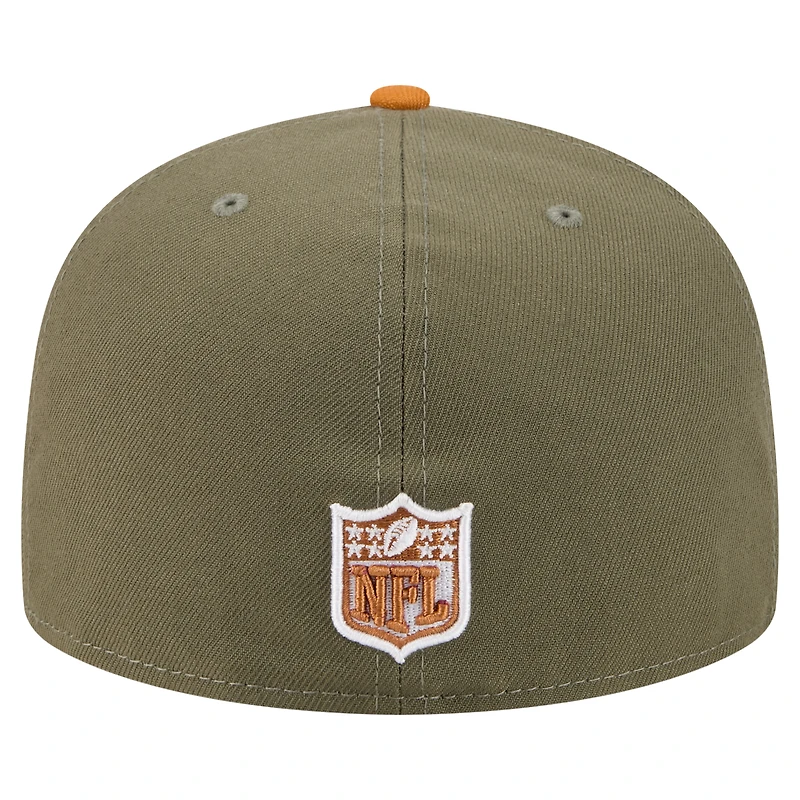 Casquette ajustée A-Frame 59FIFTY pour homme New Era, olive/marron, Pack couleur Green Bay Packers
