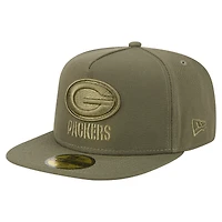 Casquette ajustée A-Frame 59FIFTY pour homme New Era Olive Green Bay Packers Color Pack