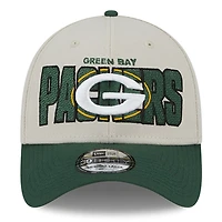Casquette Flex New Era Stone/Green Green Bay Packers 2023 NFL Draft 39THIRTY pour homme