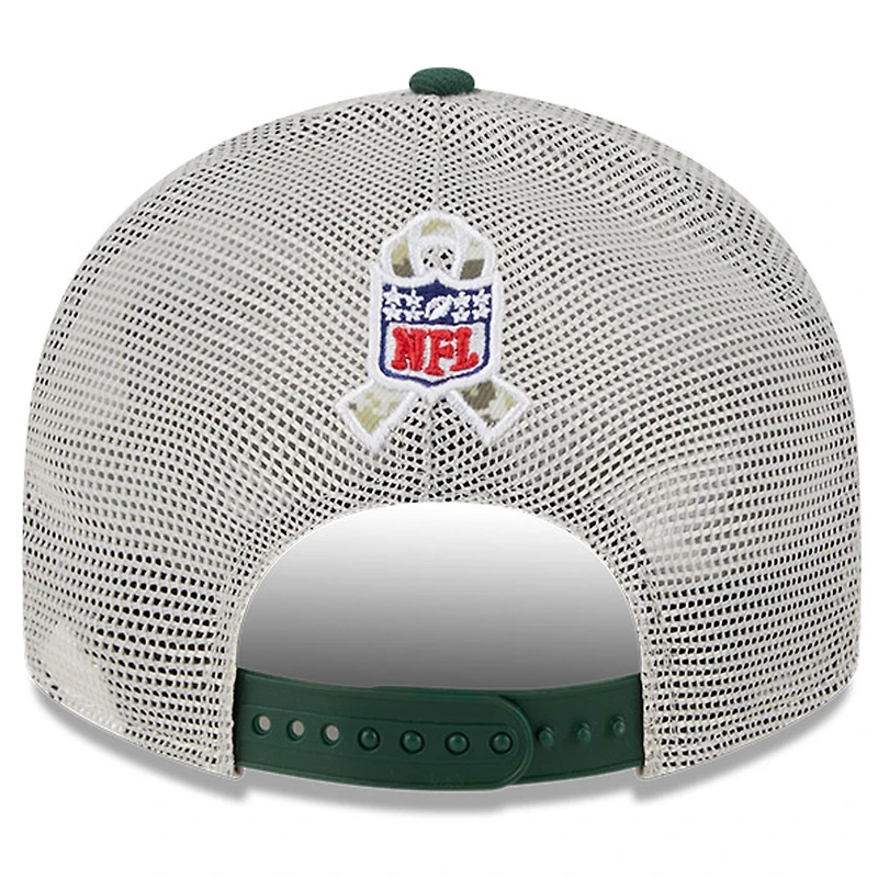 Casquette ajustée 59FIFTY Low Profile 59FIFTY pour hommes New Era Stone/Green Green Bay Packers 2023 Salute To Service