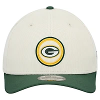Men's New Era  Stone Green Bay Packers  Loyal Corduroy 9SEVENTY Adjustable Hat