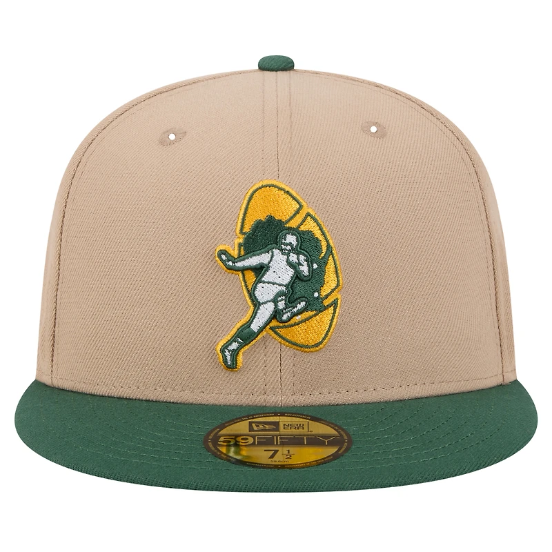 Casquette ajustée 59FIFTY pour homme avec logo rétro des Green Bay Packers de New Era