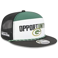 Casquette snapback New Era Green Bay Packers 2025 Inspire Change Split Panel 9FIFTY pour homme, blanche et noire