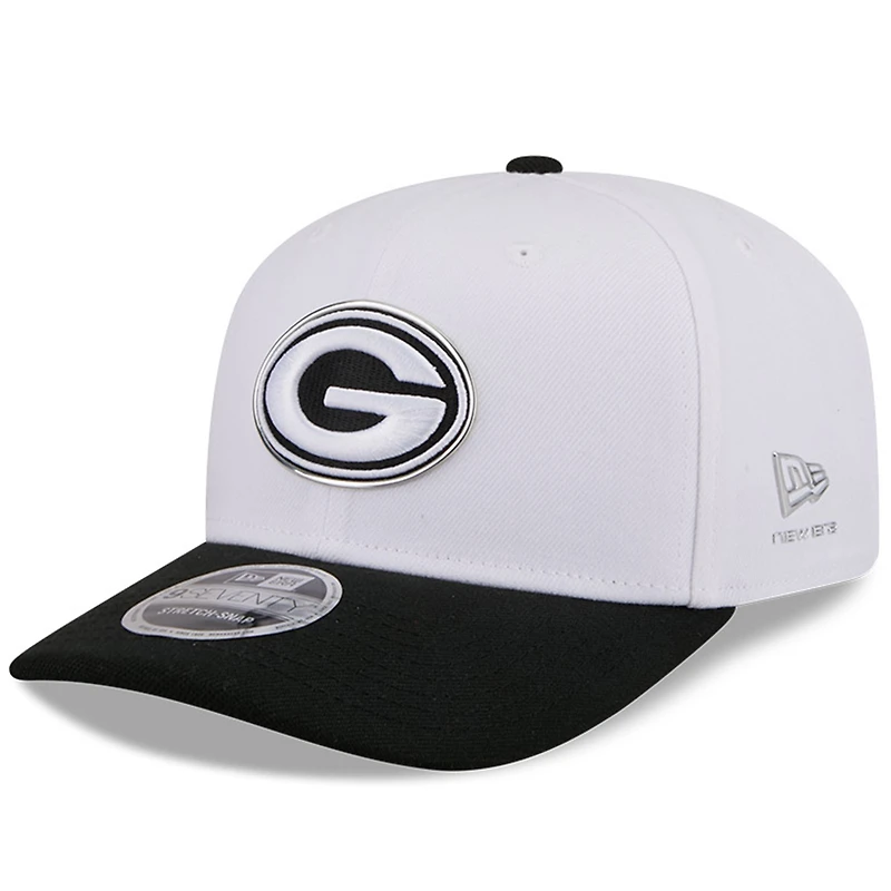 Casquette ajustable New Era Green Bay Packers 2026 NFL Draft 9SEVENTY blanche et noire pour homme
