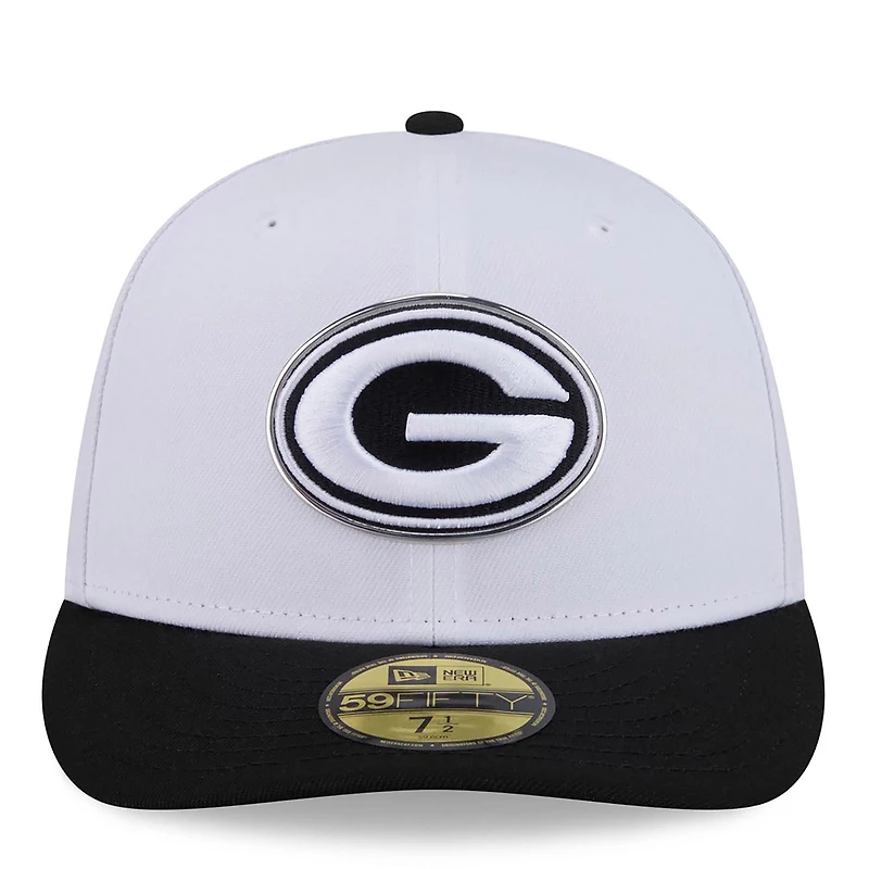 Men's New Era  White/Black Green Bay Packers 2026 NFL Draft Pre-Curved 59FIFTY Fitted Hat