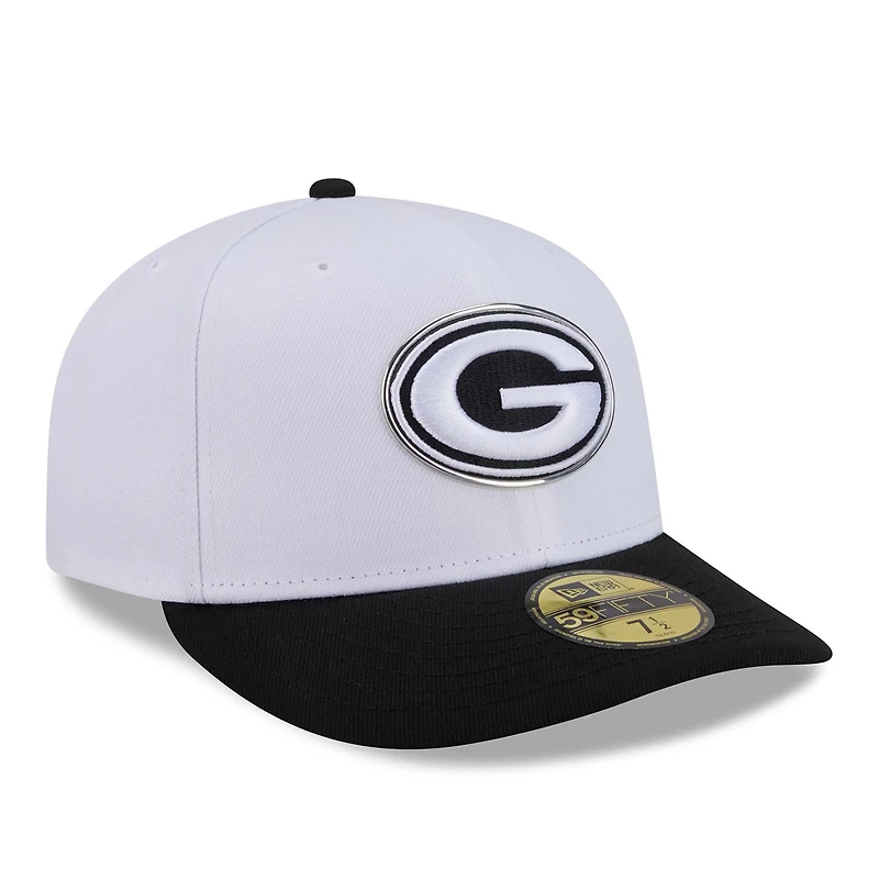 Men's New Era  White/Black Green Bay Packers 2026 NFL Draft Pre-Curved 59FIFTY Fitted Hat