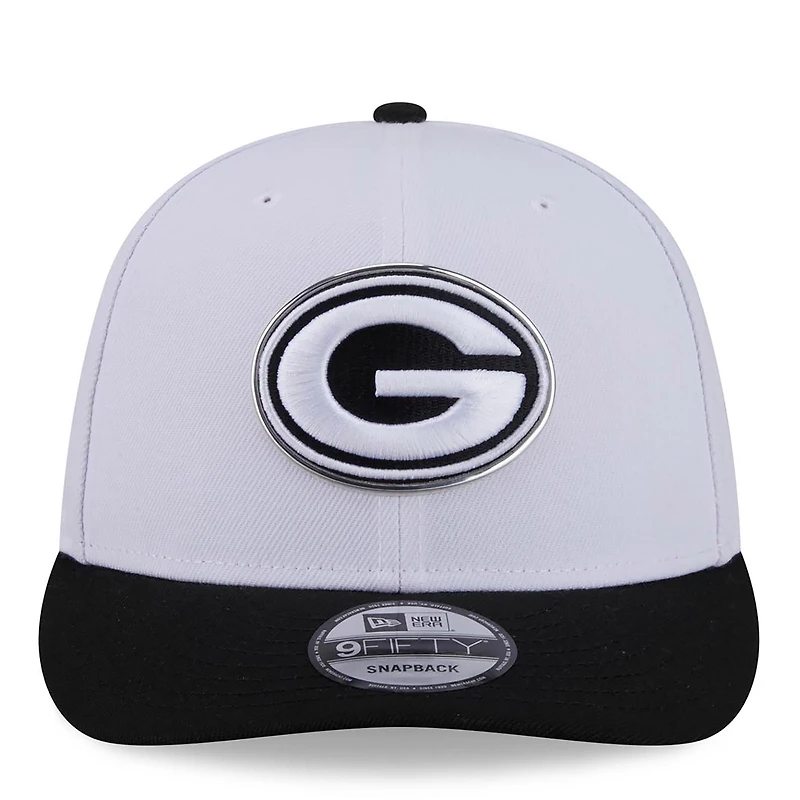 Casquette snapback New Era blanche et noire Green Bay Packers 2026 NFL Draft 9FIFTY pour homme