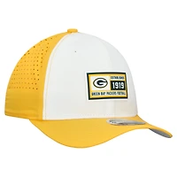 Casquette ajustable 9SEVENTY blanche/dorée des Green Bay Packers de New Era pour homme