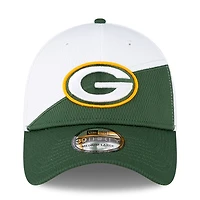 Men's New Era White/Green Green Bay Packers 2023 Sideline 39THIRTY Flex Hat