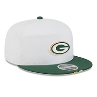 Men's New Era  White/Green Green Bay Packers 2025 NFL Training Camp Split Panel 9FIFTY Snapback Hat