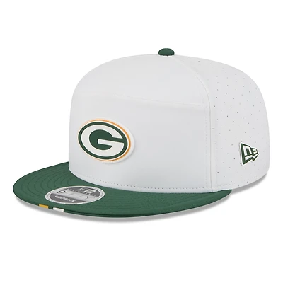 Men's New Era  White/Green Green Bay Packers 2025 NFL Training Camp Split Panel 9FIFTY Snapback Hat