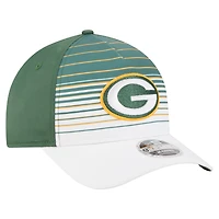 Casquette ajustable New Era 9FORTY M-Crown A-Frame blanche/verte pour homme, motif dégradé Adventure des Green Bay Packers