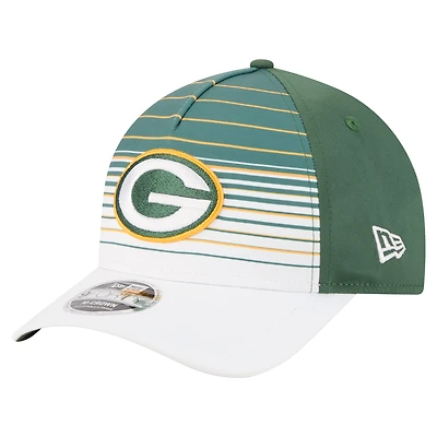 Casquette ajustable New Era 9FORTY M-Crown A-Frame blanche/verte pour homme, motif dégradé Adventure des Green Bay Packers