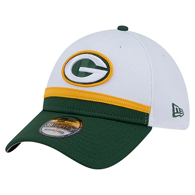 Casquette New Era 39THIRTY Flex blanche/verte pour homme des Green Bay Packers Dashmark Rays
